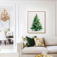 Evergreen Joy – Christmas Tree Oil Painting, Festive Textured Wall Art