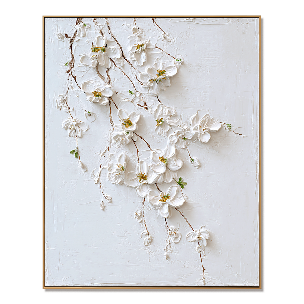 Falling Petals Serenity – Floral Wall Art hand-painted wall art