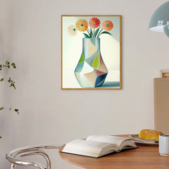 Floral Modulation – Geometric Flower Vase Painting Modern Minimalist Abstract Wall Art