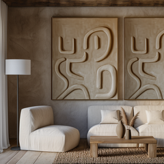 Flowing Rhythms-Wabi-Sabi 3D Textured Abstract Wall Art – Wabi-Sabi Textured Abstract Wall Art