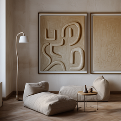 Flowing Rhythms-Wabi-Sabi 3D Textured Abstract Wall Art – Wabi-Sabi Textured Abstract Wall Art