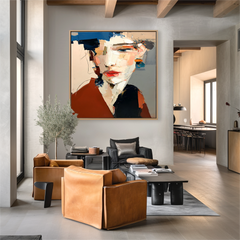 Fragmented Gaze – Abstract Woman Portrait Oil Painting on Canvas