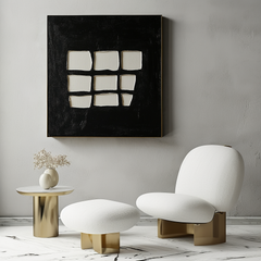 Fragmented Vision-Wabi Sabi Art Abstract Wall Decor: Minimalist – Textured Geometric Wall Art