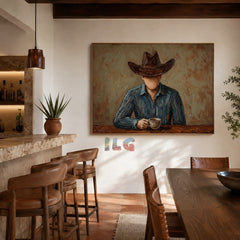 Frontier Coffee Hour – Modern Cowboy Portrait Wall Art