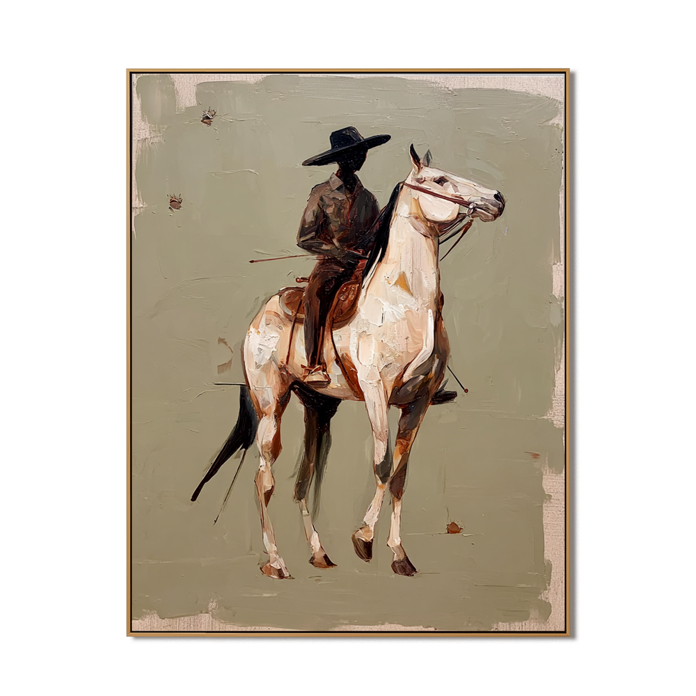 Frontier Whisper – Equestrian Western Figurative Wall Art hand-painted wall art