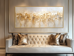 Golden Whisper-Neutral Warm Tones Textured Abstract Oil Painting, Modern Wall Art