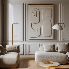 Harmonic Forms-Minimalist Geometric Wall Art – Handmade 3D Textured Abstract Decor