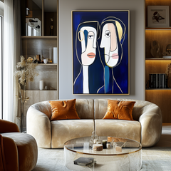 Intertwined Minds-Abstract Figurative Line – Figurative Wall Art