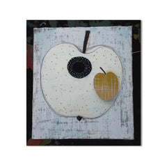 Mooncore Apple – Minimalist Abstract Apple Painting Modern Geometric Wall Art