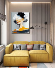Muted Muse – Abstract Textured Woman Portrait Canvas for Modern Wall Art Decor