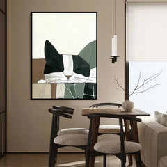 Nap Time – Abstract Sleeping Cat Wall Art Minimalist Pet-Themed Decor