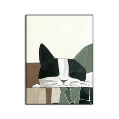 Nap Time – Abstract Sleeping Cat Wall Art Minimalist Pet-Themed Decor