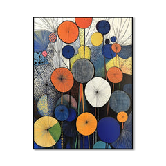Retro Bloom – Geometric Abstract Circle Painting Colorful Modern Wall Art