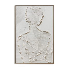 Silent Form –Plaster Art Texture Painting Minimalist Textured Female Silhouette Wall Art