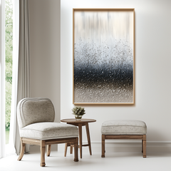 Silent Rainfall – 3D Textured Abstract Oil Painting on Canvas