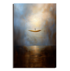 Solitude Voyage – Calming Abstract Minimalist Oil Painting for Modern Interiors