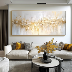 Sunlit Veil-Neutral Tones Textured Abstract Oil Painting, Modern Wall Art