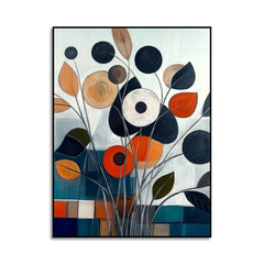 Symphony of Circles – Modern Abstract Circle Flower Painting Textured Floral Wall Art