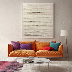 Grid Harmony – Textured Geometric Wall Art
