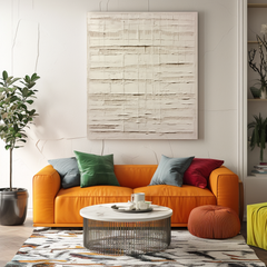 Grid Harmony – Textured Geometric Wall Art