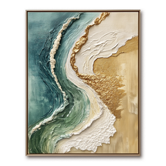 Tide of Gold – Textured Seascape Wall Art