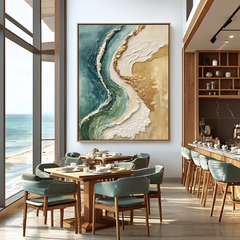 Tide of Gold – Textured Seascape Wall Art