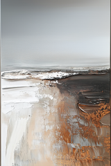 Timeless Horizons – Brown Abstract Textured Painting, Modern Artwork