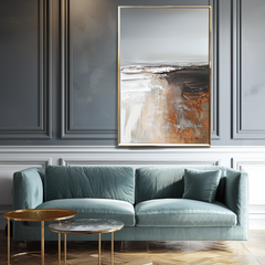 Timeless Horizons – Brown Abstract Textured Painting, Modern Artwork