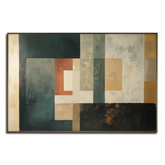 Timeless Layers: Modern Abstract Geometric Framed Art – Geometric Wall Art