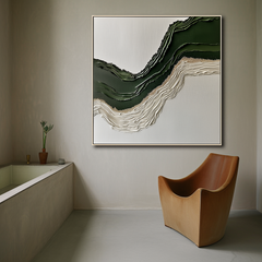 Verdant Horizon-Modern Textured Abstract Wall Art – Textured Seascape Wall Art