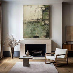 Verdant Lines – Large Minimalist Abstract Wall Art
