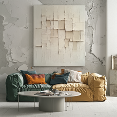 Wabi-Sabi Layers – Beige Textured Abstract Wall Art – Neutral Tones Minimalist Home Decor