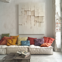 Wabi-Sabi Layers – Beige Textured Abstract Wall Art – Neutral Tones Minimalist Home Decor