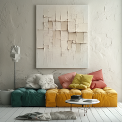 Wabi-Sabi Layers – Beige Textured Abstract Wall Art – Neutral Tones Minimalist Home Decor