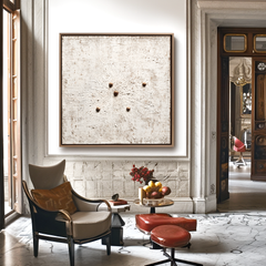 Wabi-Sabi Neutral Textured Wall Art – Modern Abstract Canvas with 3D Accents