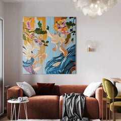 Whispers in Bloom – Textured Abstract Floral Oil Painting Large Canvas Art