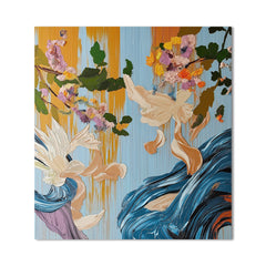 Whispers in Bloom – Textured Abstract Floral Oil Painting Large Canvas Art