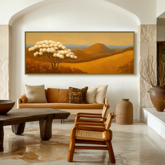 White Tree Landscape Painting – Large Textured Wall Art