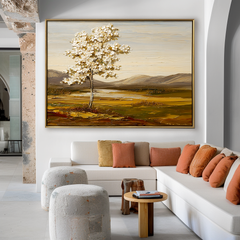 White Tree Vertical – Textured Landscape Wall Art
