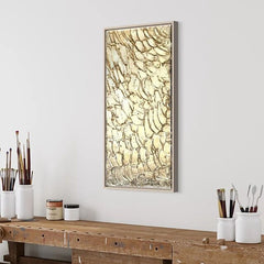 Golden Veil-Textured Gold Abstract Oil Painting