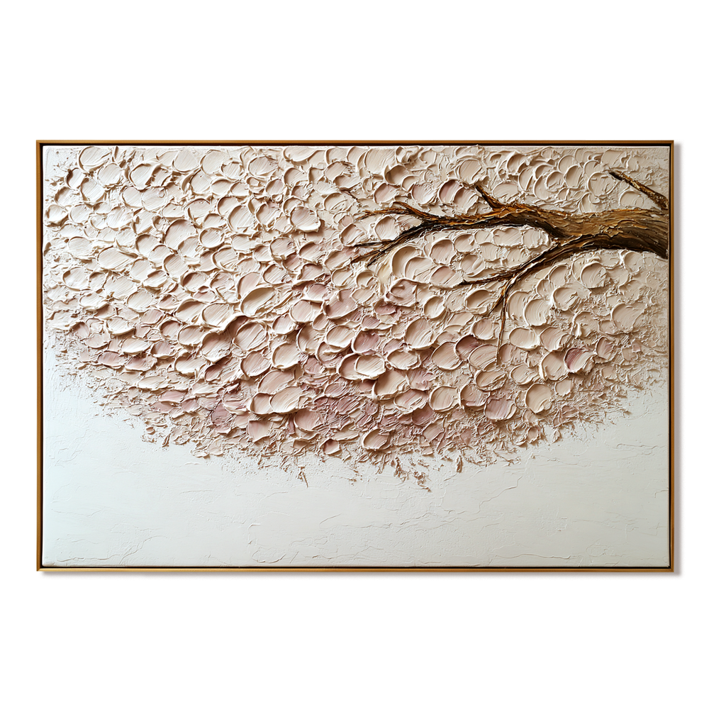 Petal Drift – Textured Floral Wall Art hand-painted wall art