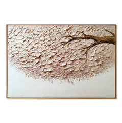 Petal Drift – Textured Floral Wall Art hand-painted wall art