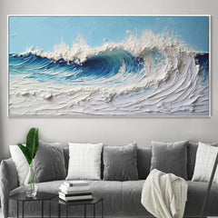 Ocean's Whisper Palette Knife Painting Oil Painting Textured – Textured Seascape Wall Art