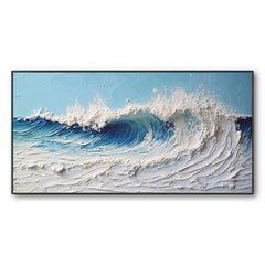 Ocean's Whisper Palette Knife Painting Oil Painting Textured – Textured Seascape Wall Art