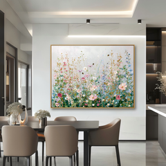 Soft Blossom Garden – Textured Floral Oil Painting