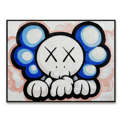 Playful Blue Character – Contemporary Cartoon Style Painting