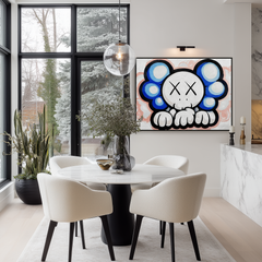 Playful Blue Character – Contemporary Cartoon Style Painting