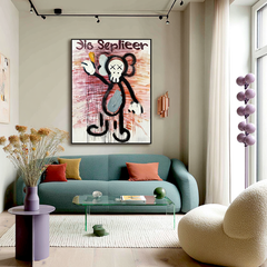 Sis Seplier – Expressive Character Wall Art for Modern Living Rooms hand-painted wall art