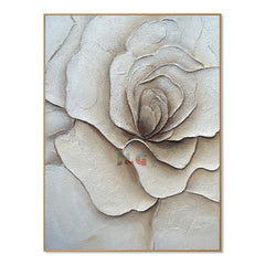 Soft Ivory – Textured Floral Wall Art hand-painted wall art