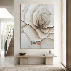 Soft Ivory – Textured Floral Wall Art